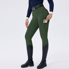 Dot Silicone Grip High-Waist Equestrian Breeches