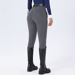 Horseshoe Silicone Grip High-Waist Equestrian Breeches