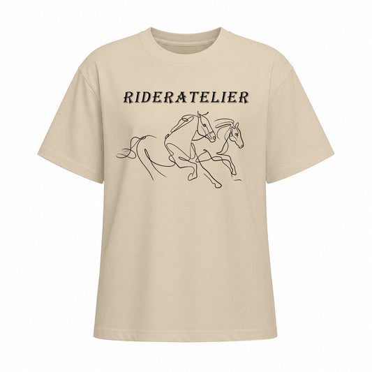 Rideratelier Signature Line Art Horse Cotton T-Shirt