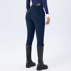 Horseshoe Silicone Grip High-Waist Equestrian Breeches
