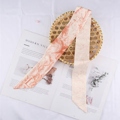 RIDER ATELIER Alphabet Toile Silk Skinny Scarf | A-Z Monogram Accessory