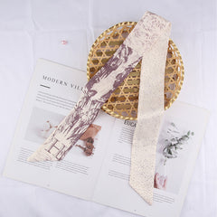 RIDER ATELIER Alphabet Toile Silk Skinny Scarf | A-Z Monogram Accessory