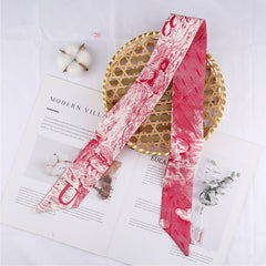 RIDER ATELIER Alphabet Toile Silk Skinny Scarf | A-Z Monogram Accessory