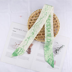 RIDER ATELIER Alphabet Toile Silk Skinny Scarf | A-Z Monogram Accessory