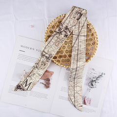 RIDER ATELIER Alphabet Toile Silk Skinny Scarf | A-Z Monogram Accessory