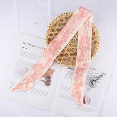 RIDER ATELIER Alphabet Toile Silk Skinny Scarf | A-Z Monogram Accessory