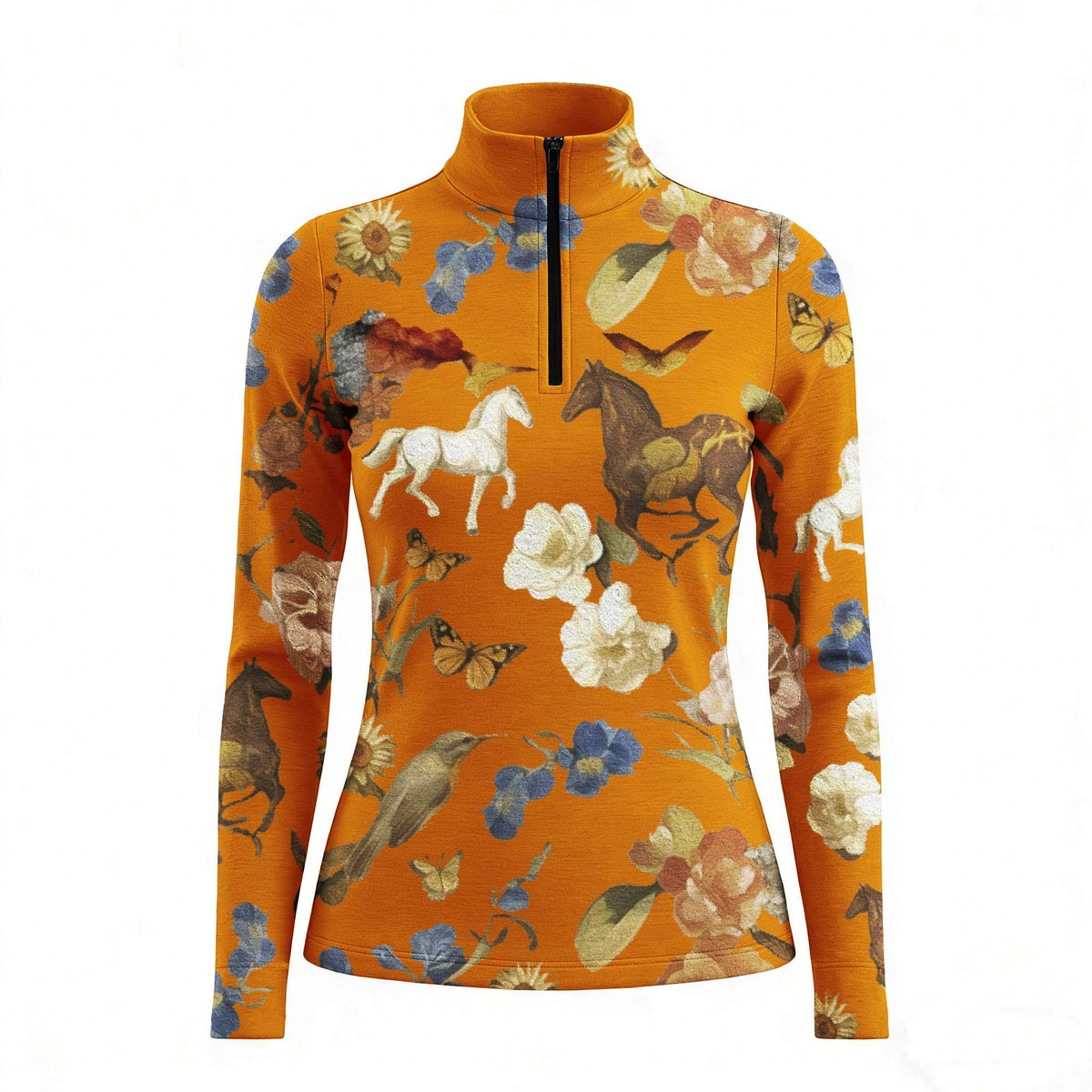 RIDER ATELIER Wildflower Meadow Equestrian Quarter-Zip Top – RiderAtelier