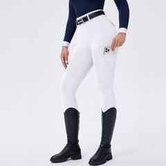 Dot Silicone Grip High-Waist Equestrian Breeches