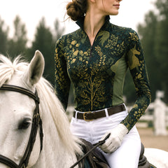 RIDER ATELIER Enchanted Forest Unicorn Quarter-Zip Top
