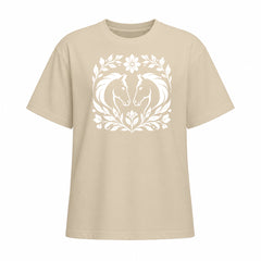 Rideratelier Floral Wreath Equine Cotton T-Shirt in Beige
