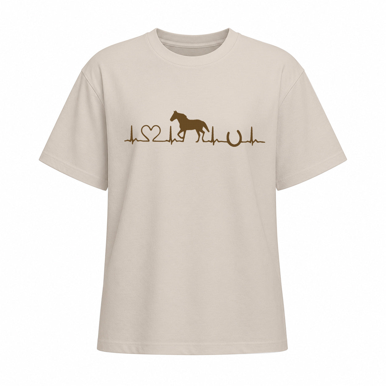 Rideratelier Horse Heartbeat Cotton T-Shirt in Beige
