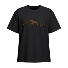 Rideratelier Horse Heartbeat Cotton T-Shirt in Black
