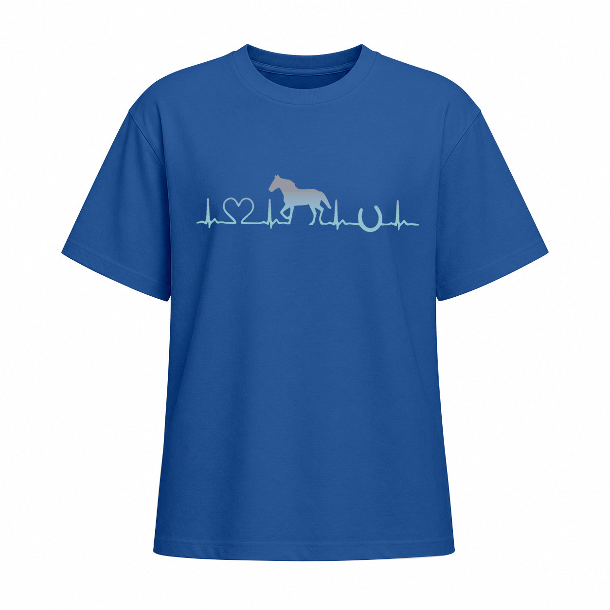 Rideratelier Horse Heartbeat Cotton T-Shirt in Blue

