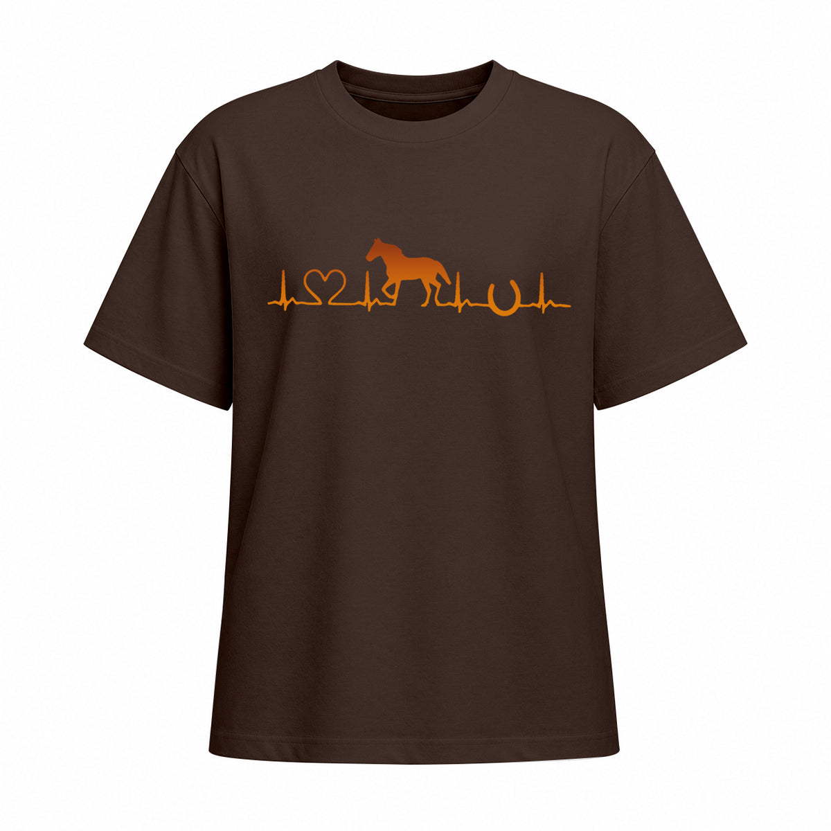 Rideratelier Horse Heartbeat Cotton T-Shirt in Brown
