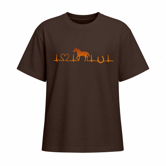 Rideratelier Horse Heartbeat Cotton T-Shirt in Brown
