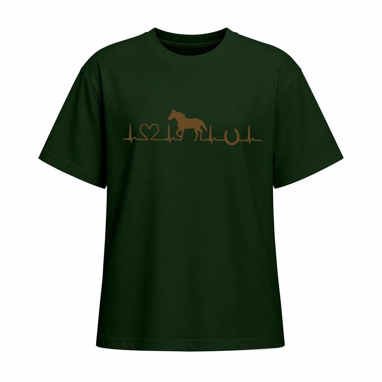 Rideratelier Horse Heartbeat Cotton T-Shirt in Forest Green
