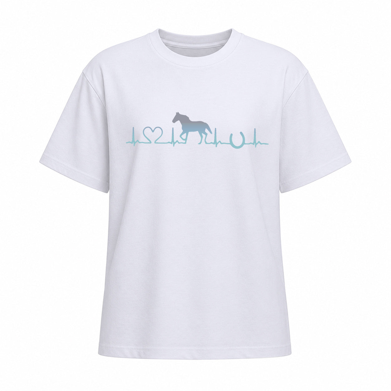 Rideratelier Horse Heartbeat Cotton T-Shirt in White
