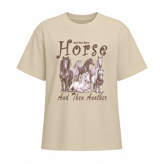 Rideratelier Just One More Horse Cotton T-Shirt in Beige
