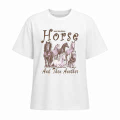 Rideratelier Just One More Horse Cotton T-Shirt in White

