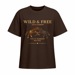 Rideratelier Wild & Free Equestrian Cotton T-Shirt in Black
