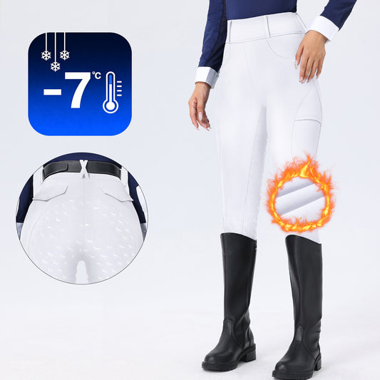 Women's Winter Fleece Lined Riding Breeches, Full Seat Silicone Grip Equestrian Pants for Cold Weather